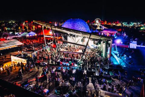 Sound, lighting and video at Heineken House during Coachella provided by Pro Systems Event Solutions